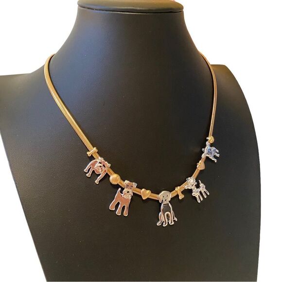 Bella Jack Adorable Dog Charm Necklace Showcasing a variety of breeds. - Picture 2 of 6